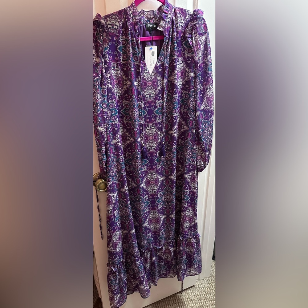 Fate Mosaic Tie Belt Midi Dress - Boutique - NWT